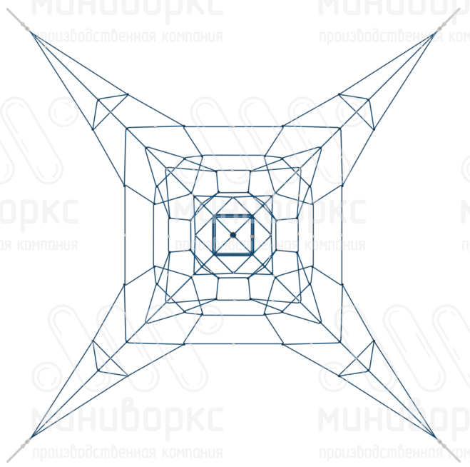 Канатные конструкции Пирамиды – P-1090-4w-Ral7016 | картинка 3