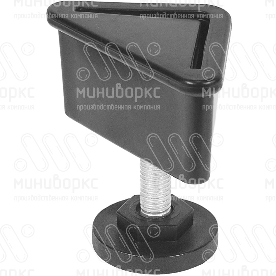 Комплект опоры под уголок 38х38, 40х40 мм и опоры с основанием Ø40 мм, под ключ 22, цвет черный – U40-40M8.D40x40 - 1