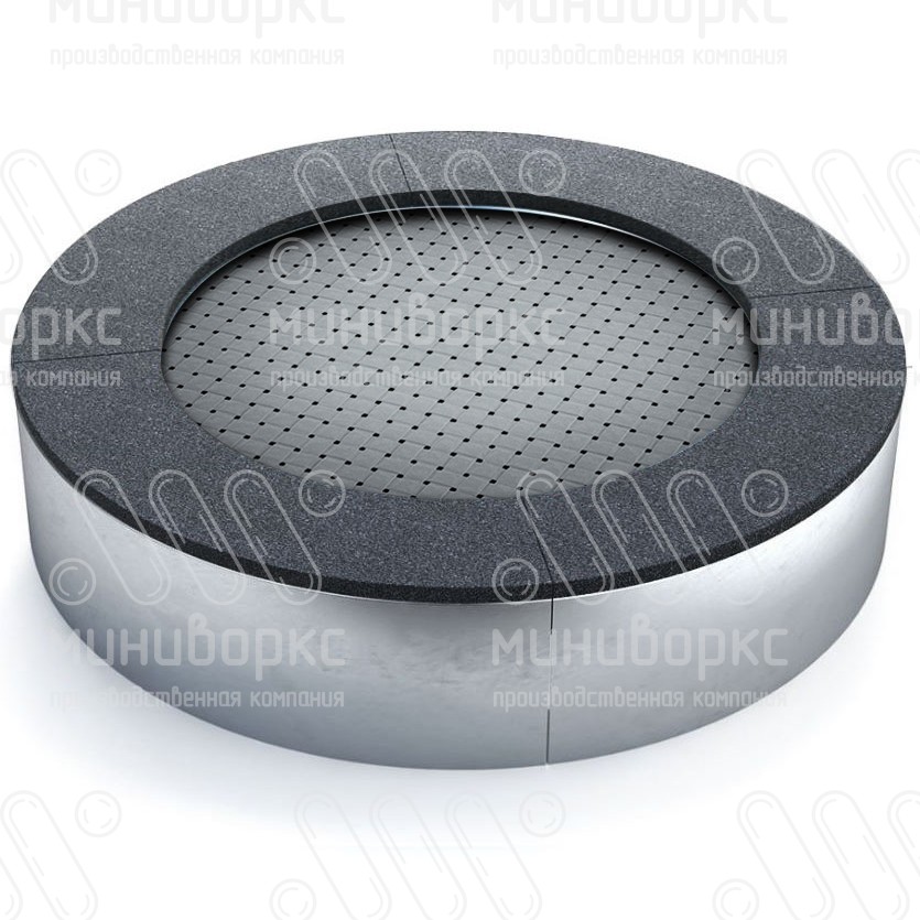 Батут круглой формы, антивандальный, встраиваемый, для детских площадок, цвет черный/голубой – C1200-5012/9005 - 6