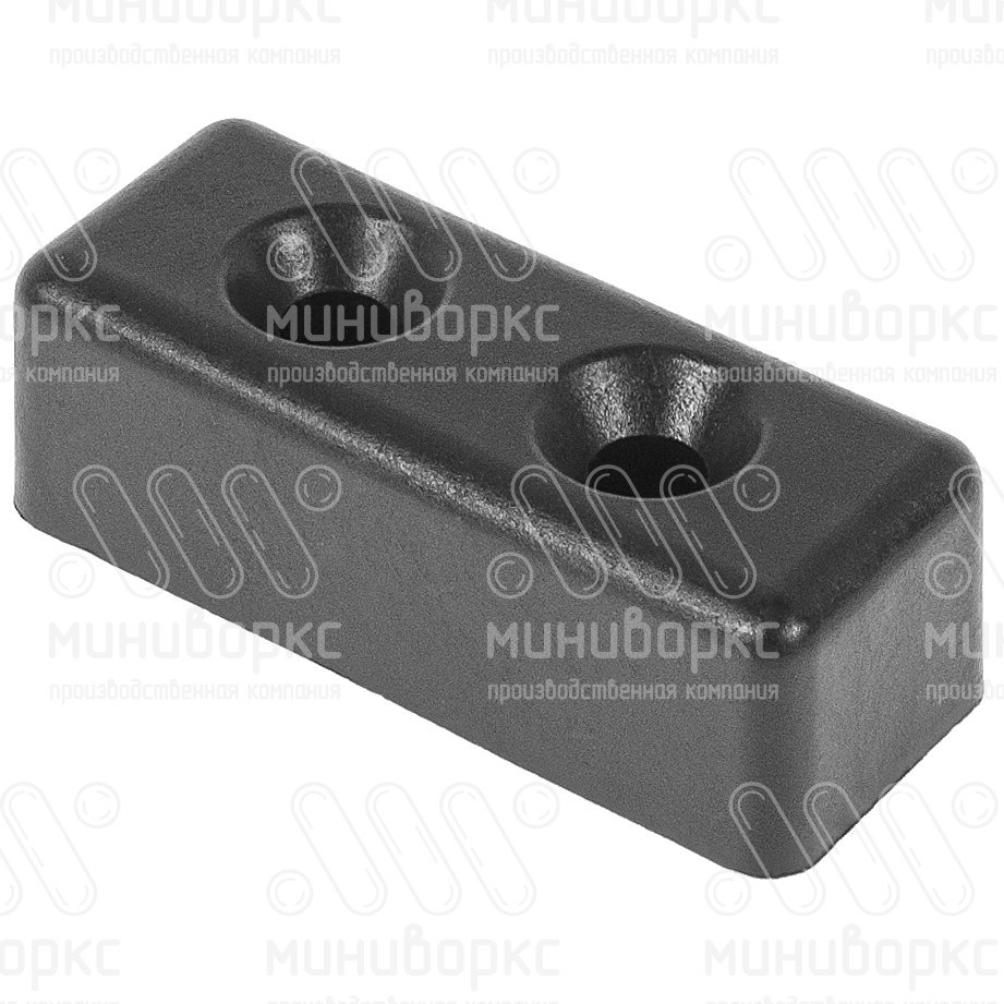 Мебельная ножка 50x20 мм, высота 16 мм, цвет черный – М20-50ЧС - 1