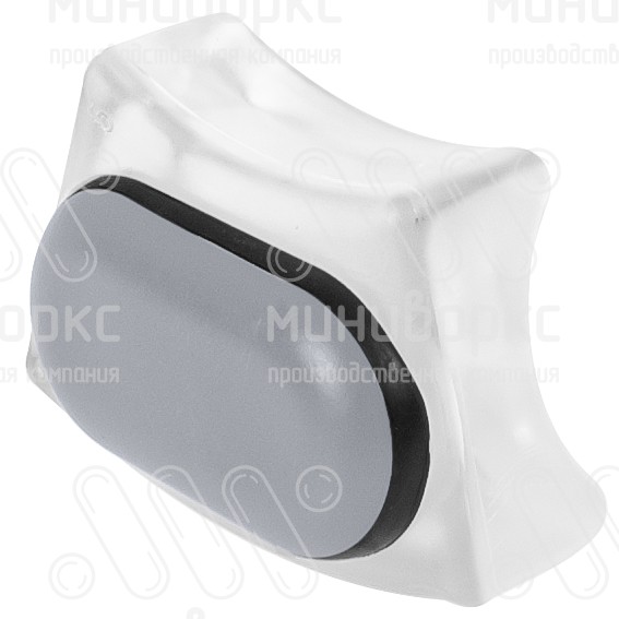Подпятник пластиковый угловой под трубу Ø22 мм, скользящая пластиковая вставка в основании, цвет прозрачный – ПДУ22СЛС - 3