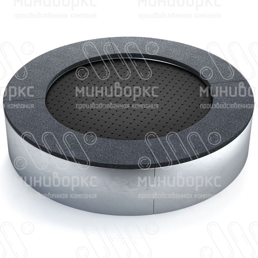 Батут круглой формы, антивандальный, встраиваемый, для детских площадок, цвет черный/голубой – C1200-5012/9005 - 7