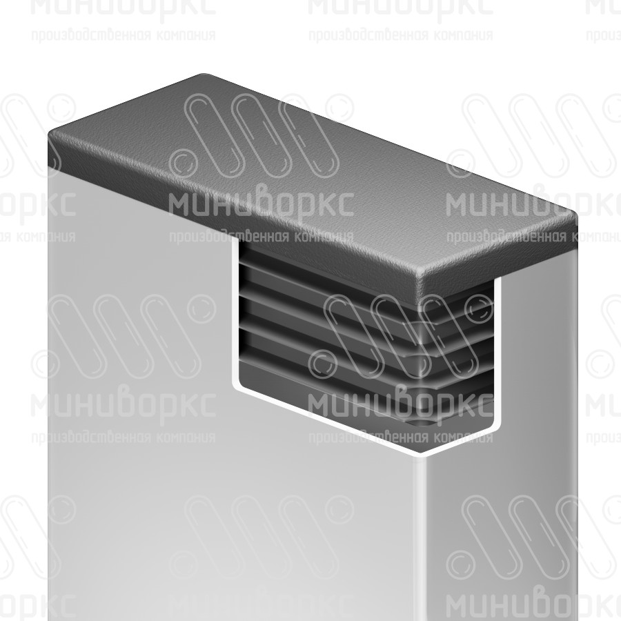 Заглушка пластиковая прямоугольная 40х80, практичная, серия ILR, стенка 0.5-3.5 мм, цвет черный – ILR80x40 - 6