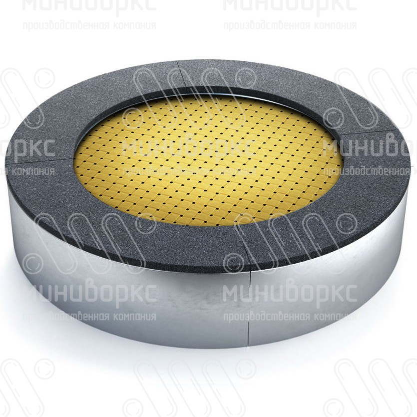 Батут круглой формы, антивандальный, встраиваемый, для детских площадок, цвет черный/голубой – C1200-5012/9005 - 3