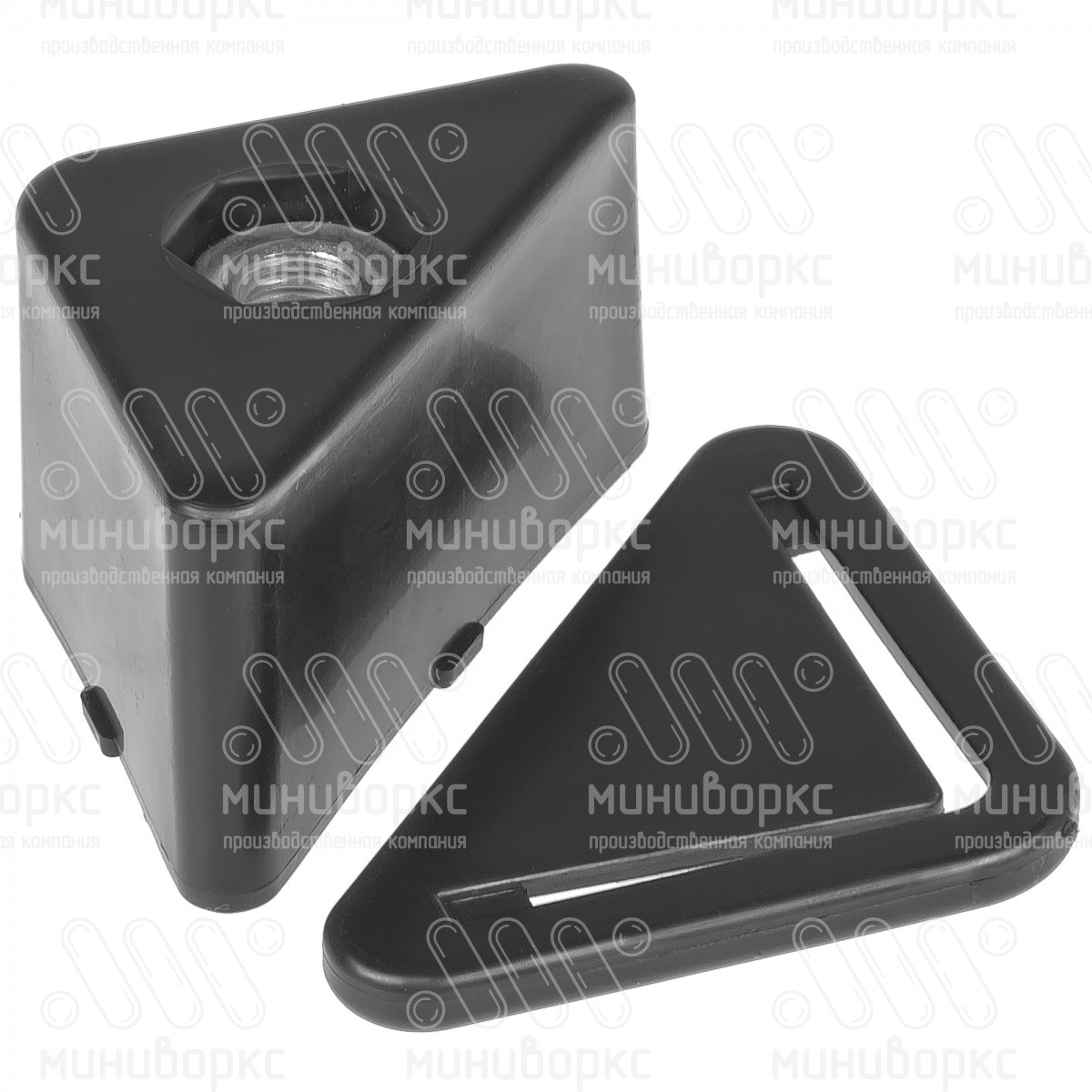 Комплект опоры под уголок 38х38, 40х40 мм и опоры с основанием Ø48 мм, под ключ 24, цвет черный – U40-40M8.D48x40 - 8