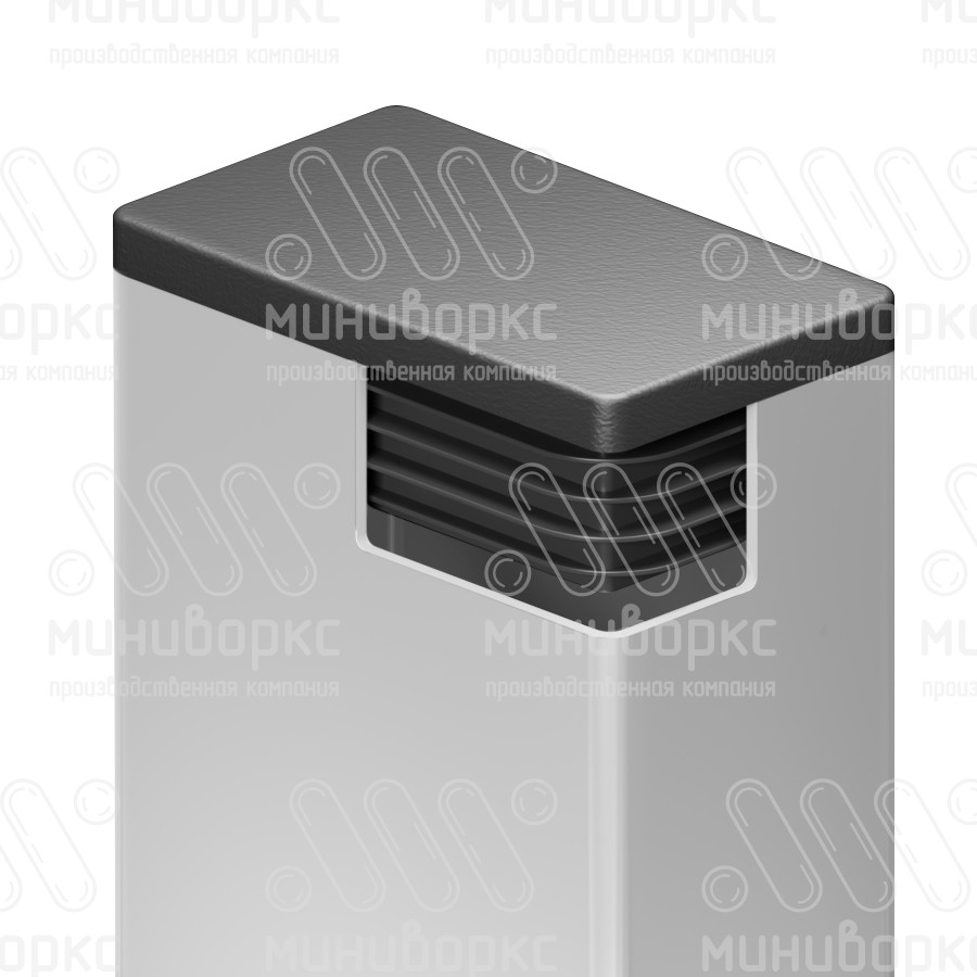 Заглушка пластиковая прямоугольная 40х60, практичная, серия ILR, стенка 3.0-5.0 мм, цвет черный – ILR60x40+3 - 4